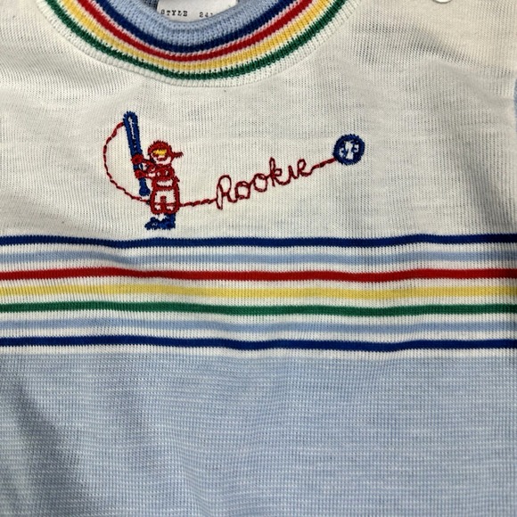 Vintage Garanimals Two Piece Outfit Short sleeve Rookie BaseBall Shirt Size 12M - Picture 5 of 12